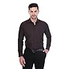 Sparrow Outfit Men’s Cotton Blend Regular Fit Shirt | Casual Wear Formal Shirts for Men and Boys | Spread Collar Long Sleeve Button Down Shirt for Office Parties Special Occasions (Dark Brown)