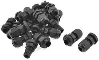 Tool parts 20 Pcs Plastic Waterproof Connector 4-7mm Dia Cable Gland PG7 Black