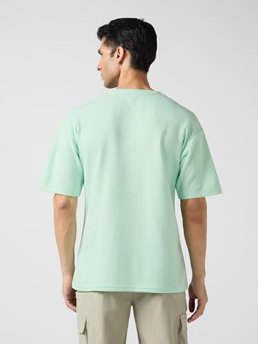 Image of TECHNOSPORT Men Printed Oversized Round Neck T-Shirt with COTFLEX, Dry Fit Sports Tee, Oversized Activewear T-Shirt for Gym, Running, Sports & Casual Wear