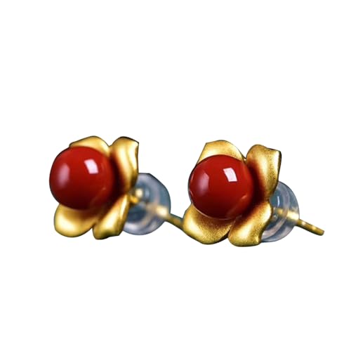 Boucles d'oreilles en Argent S925 Anti-irritation Fleur de Jade