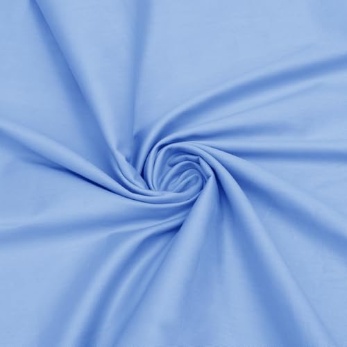 Homiest Pure Cotton Fabric by The Yard 1 Yard x 60 Inch Light Blue Cotton Broadcloth Fabric Soft & Breathable Suitable for Quilting Backing Lining Embroidery Sewing Apparel Cloth Craft
