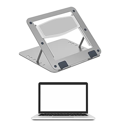 Soporte refrigerado para laptop, soporte silencioso de aleación de aluminio, adecuado para monitor de escritorio y mesa, compatible con laptops de 11'', 12'', 13'', 14'', 15'', 16'' y 17'' miniatura 5