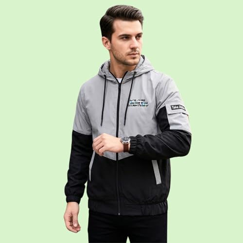 Image of Wind Cheater For Men | Winter Jacket For Men Back Print | Light Weight Men Jacket (Pack Of 1)