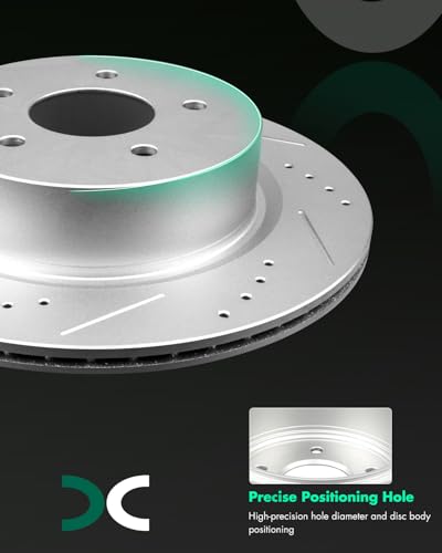 Image of SCITOO Rear Disc Brake Rotors Kits Drilled & Slotted Brakes Rotor:31387