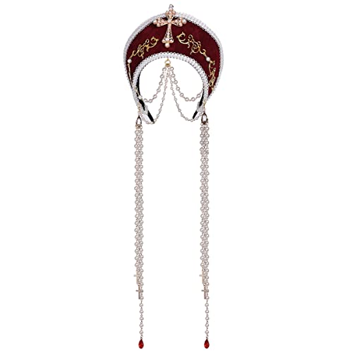 Victorian Vintage Headwear For Women Pilgrim Costume Accessory Anne Boleyn Hat Elizabethan Tudor Coronet (Style-02) #TOP15