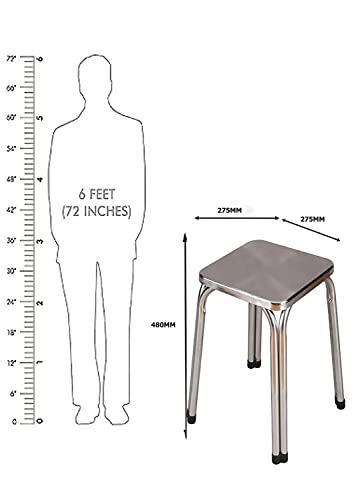 Image of NGFC Stainless Steel Medical Stool - Adjustable Doctor, Salon, Warehouse, Garage & Bathroom Stool with Durable Heavy-Duty Design for Home & Professional Use - Pack of 1