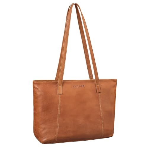 Sac femme grand cuir tote STILORD Tina rustico marron pour le travail et le quotidien