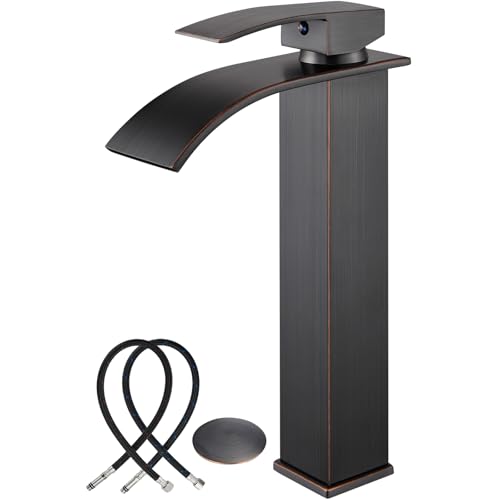 Midanya Waterfall Tall Bathroom Vessel Sink Faucet,Oil Rubbed Bronze