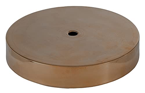 Image of B&P Lamp Antique Brass Spun Brass Lamp Base, 4 Inch Diameter, Modern Style, No Wire Hole, 1 /8F Center Hole