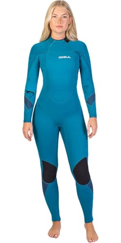 Gul Womens Response 3/2mm GBS Back Zip Wetsuit - Teal Marbel - Thermal Warm Heat Layer Layers Easy Stretch Waterproof