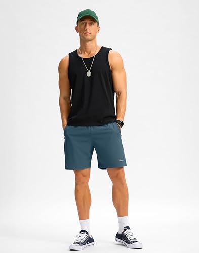 Image of Pudolla Men's Running Gym Shorts with Zipper Pockets 5 inch /7 inch / Lightweight Quick Dry Running Workout Athletic Short