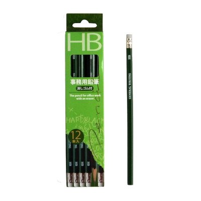 Amazon | 鉛筆 HB 消しゴム付 12本入 | 鉛筆 | 文房具・オフィス用品