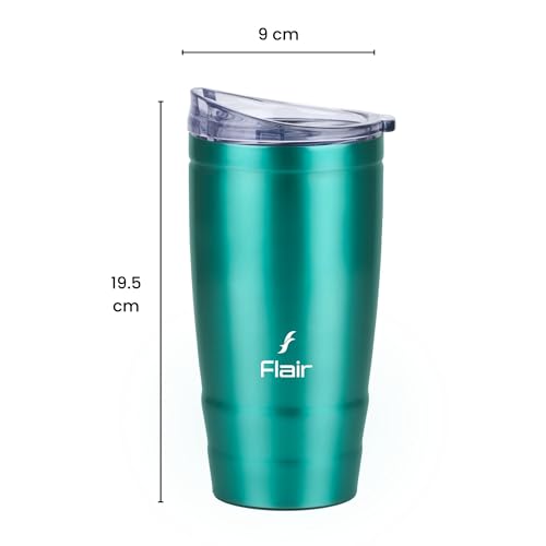 Image of FLAIR Moka Vacuum Insulated Coffee Mug 500ml -Lacquer Green,Hot & Cold,Leak-Proof,Easy to Clean,Travel Mug