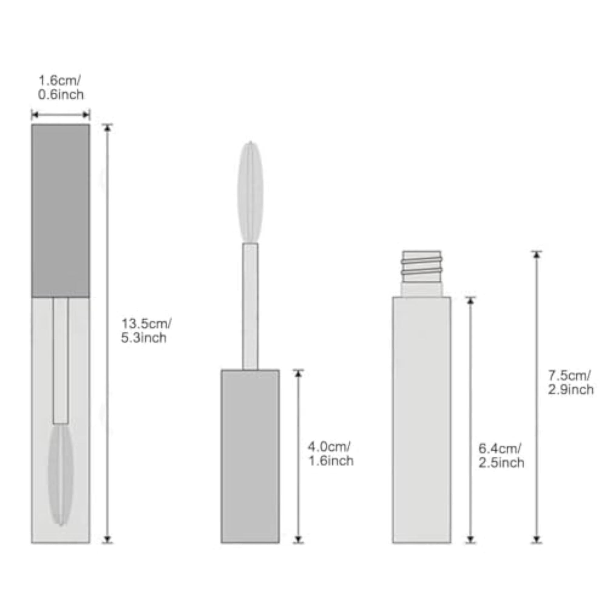 Pack of 4 Empty Mascara Bottles with Funnel, 10ml