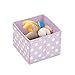 mDesign Soft Fabric Polka Dot Dresser Drawer and Closet Storage Organizer, Bin for Child/Kids Room, Nursery, Playroom, Bedroom, 2 Pack - Light Purple/White