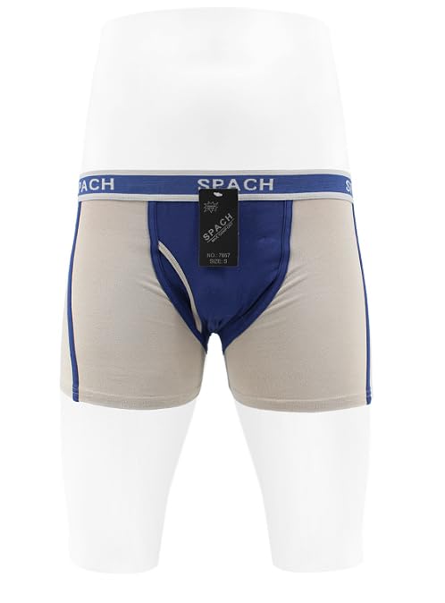 vkwear SPACH Men's Cotton Blend Elastic Waist Soft Two Tone Cotton Boxers 7858 12 Pack2