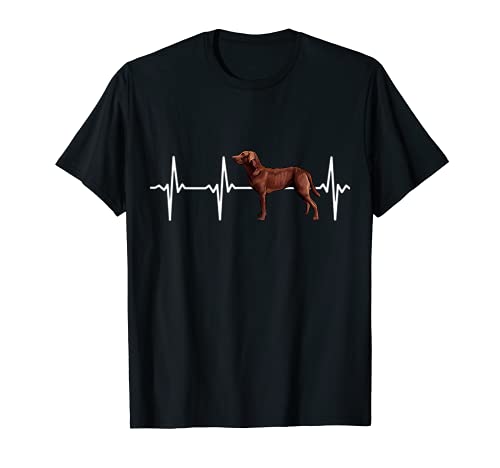Chesapeake Bay Retriever Heartbeat Love My Dog T-Shirt, Black