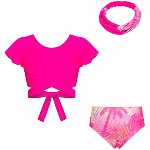 GRACE KARIN Girls 3PCS Ruffle Swim Set Cover