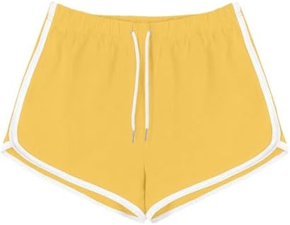 Athletic Shorts for Women Wide Leg Dolphin Hem Drawstring Elastic Waist Casual Summer Running Gym Workout Yoga Shorts