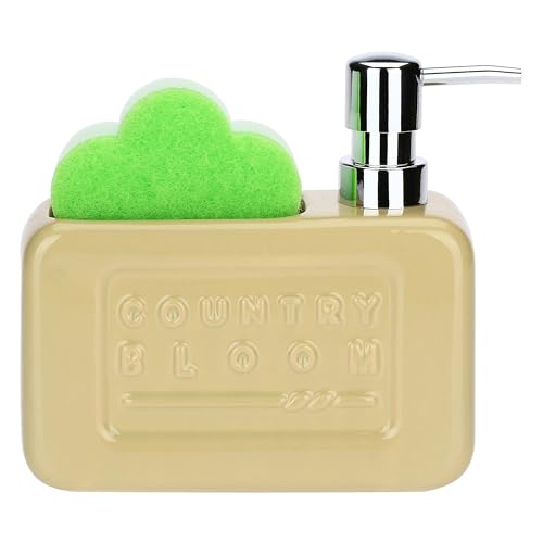 CUCINA THUN - Set dispenser e porta spugna Country Bloom - stoneware,9x9x3,5 cm