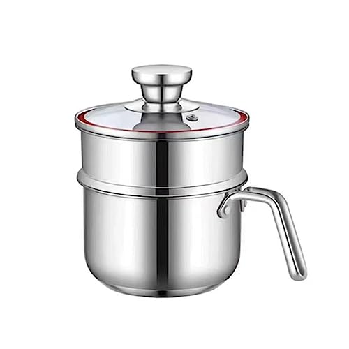 Fegson片手鍋 マルチポット ミルクパン 鍋 ih対応 小鍋 ミニスモールミルクポット ステンレス鋼極厚スープポット IH対応 蒸し器 ベビーフードサプリメントポット スモールクッキングポット インスタントラーメンポット 複数のストーブに対応 (16C