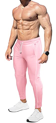 Everworth Men's Casual Jogger Pants Gym Workout Track Pants Comfortable Slim Fit Tapered Sweatpants With Deep Open Pockets Pk Us Xl Pink #TOP6