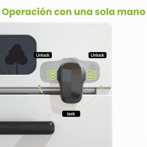 Miniatura 4 de Safelon 1 Pieza Baby Safety Cerradura De La Puerta Del Horno, Cerradura Del Horno De Doble Botón Para La Seguridad De La Cocina Negro