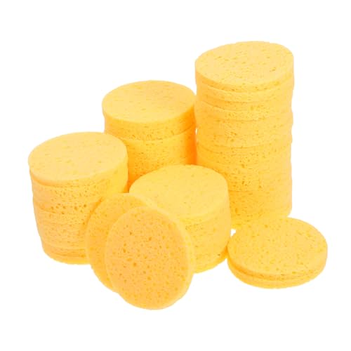Éponges visage en pâte de bois naturelle SOIMISS 50 pièces pour nettoyage et soin