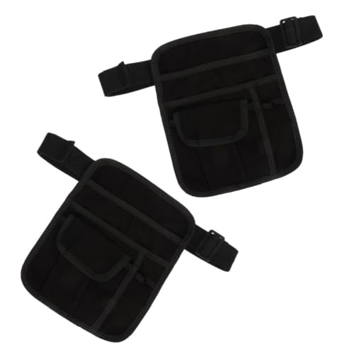 Bolsa de cintura para servidor tipo delantal en lona negra ajustable para bares y cafés