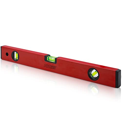 PROMAKER 18 inch Level, Magnetic Level with 180° 90° 45° bubbles, Shock Resistant, Aluminum Body, Level Tool with Overhead Viewing for Comfortable read PRO-NV030