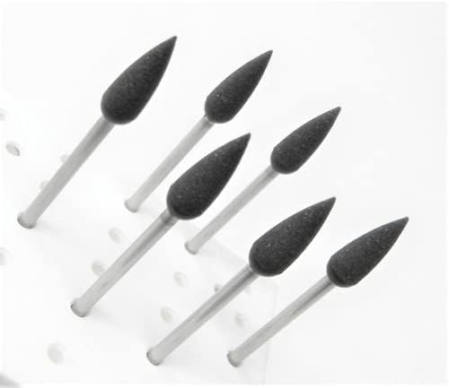 Silicone Black Medium Pointed Teardrop Polisher 15.5mm x 5.6mm Made in Germany Pack of 10 by JTS