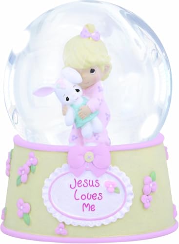 Precious Moments 'Jesus Loves Me' Resin and Glass Musical Snow Globe, Cherished Gift for Baptisms, Christenings, Birthdays, 132102