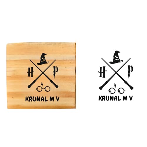 Image of Kunya Personalised Book Stamp with Your Name(3.5 cm Dia), customised for Stamping Books for Readers, Great Gift for booklovers, Kids, Teachers (Wizarding Seal)