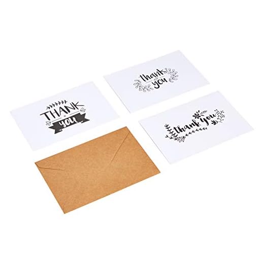 Amazon Basics Tarjetas de agradecimiento, 48 Unidad, Negro/Blanco