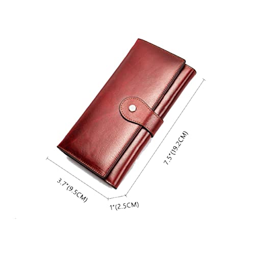 Women's Wallets, Genuine Leather Business Wallets, Blocking Wallet, Money Organisers, Money Clips, Card-Cases (Size : Red)4