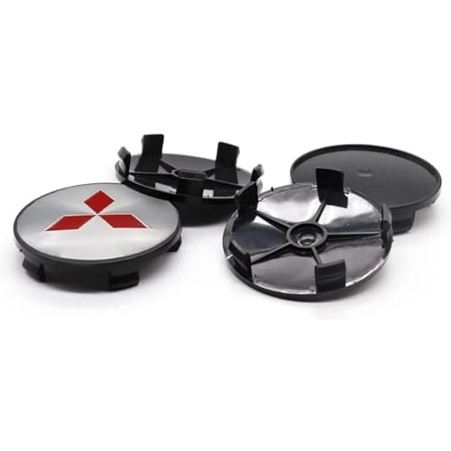 SZJSRD 4pcs Car Hub Centre Caps for Mitsubishi Pajero ASX Outlander Lancer Eclipse 60mm Waterproof Wheel Center Hub DustProof Rim Wheel Decoration Cover Sticker Accessories,A
