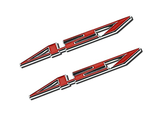Image of 2X 427 Aluminum Emblem Badge Decal Red & Silver for Z06-C6 427 CI (Silver Red)