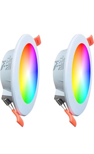 Image of MVL 10 Watt 7 in 1 Multicolour Ceiling Downlight Led Light (Red /Pink /Blue /Yellow /Violet /Green /Sky Blue /White) Pack of 2