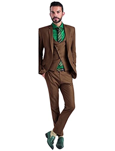 Smoking à revers à col unique pour homme avec ensemble trois pièces chic
