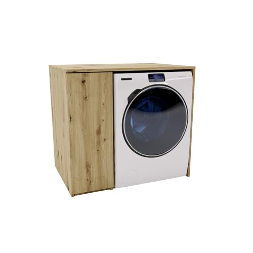 MRBLS_HOME Armoire de machine à laver - 96 x 88,5 x 62 cm (l x H x P) - Armoire pour machine à laver - Minimaliste - Armoire superposée - Machine à laver ou...