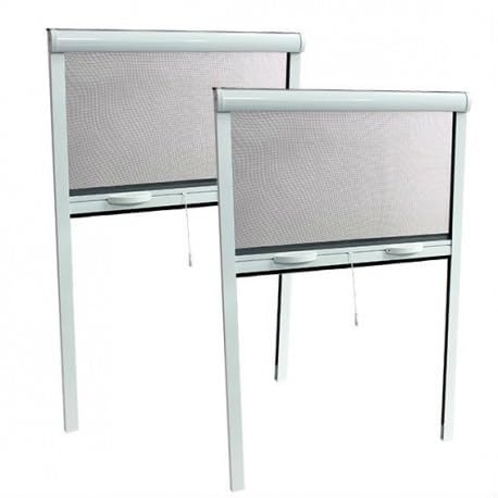 PACK ECO de 2 moustiquaires Enroulables ALU H220 cm x L160 cm Blanc