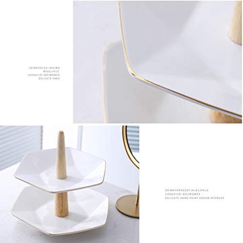 Plat à fruits double couche blanc au design épuré pour décoration de table basse