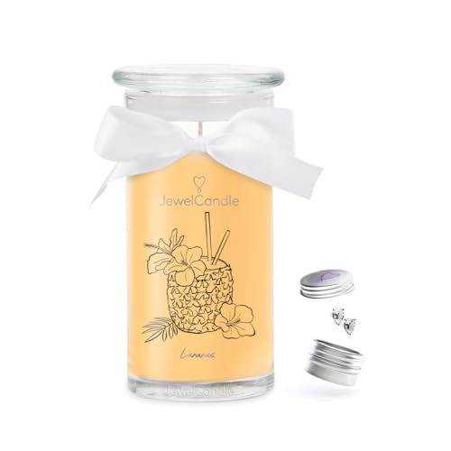 Grande bougie parfumée 80h JuwelKerze cadeau femme avec bijou argent
