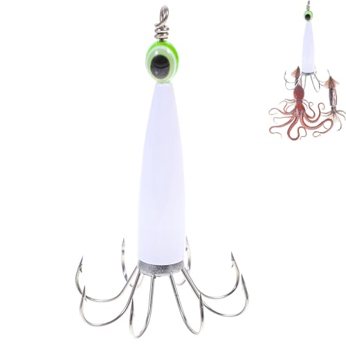 KHBUAB Anzuelo de Calamar Creativo de Hierro Diseño Portátil para Pesca en Lagos y Estanques, Adecuado para Pulperas para Pescar Pulpo y Cebos de Pesca Color Aleatorio