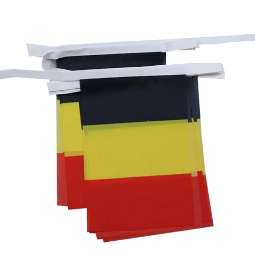 AZ FLAG - Guirlande Drapeau Belgique - 6 Mètres Avec 20 Fanions Belge De 21x14 cm - Petits Drapeaux 100% Polyester - 60g
