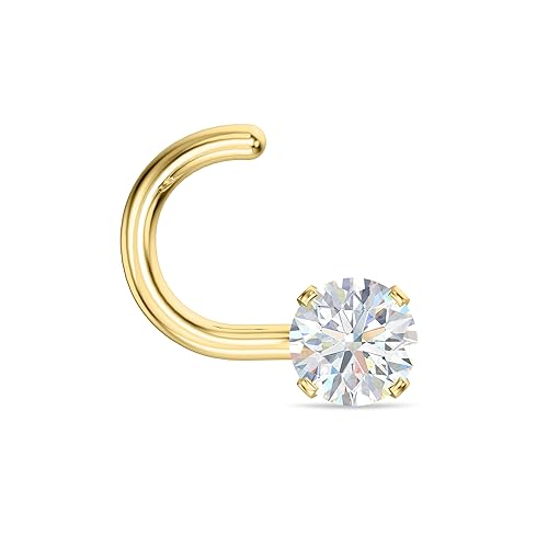 EternalDia IGI Certified 14K Gold Diamond Nose Stud for Women & Men | 18G & 20G Gold Nose Ring | 1.5mm Nose Stud to 3 mm Nose Piercing Studs | Body Piercing Jewelry | Diamond I-J Color & I2-I3 Clarity4