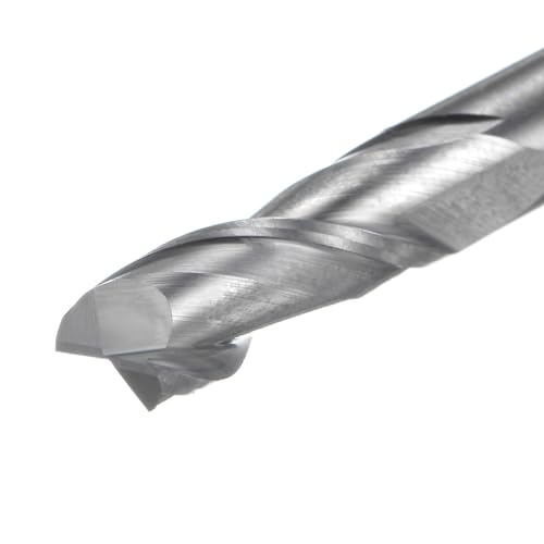 Image of uxcell Carbide Square End Mill, 1 /4 inch Diameter Uncoated 2 Flutes Milling Bit Cutter, for Aluminum Copper Non-Ferrous Metal, 1 /4 inch Shank 3 /4 inch Cut Length 2-1 /2 inch Long