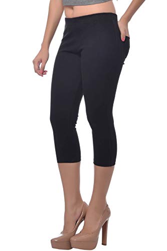 Image of Frenchtrendz Women's Cotton Modal Spandex Stretchable Slim Fit Jegging Capris