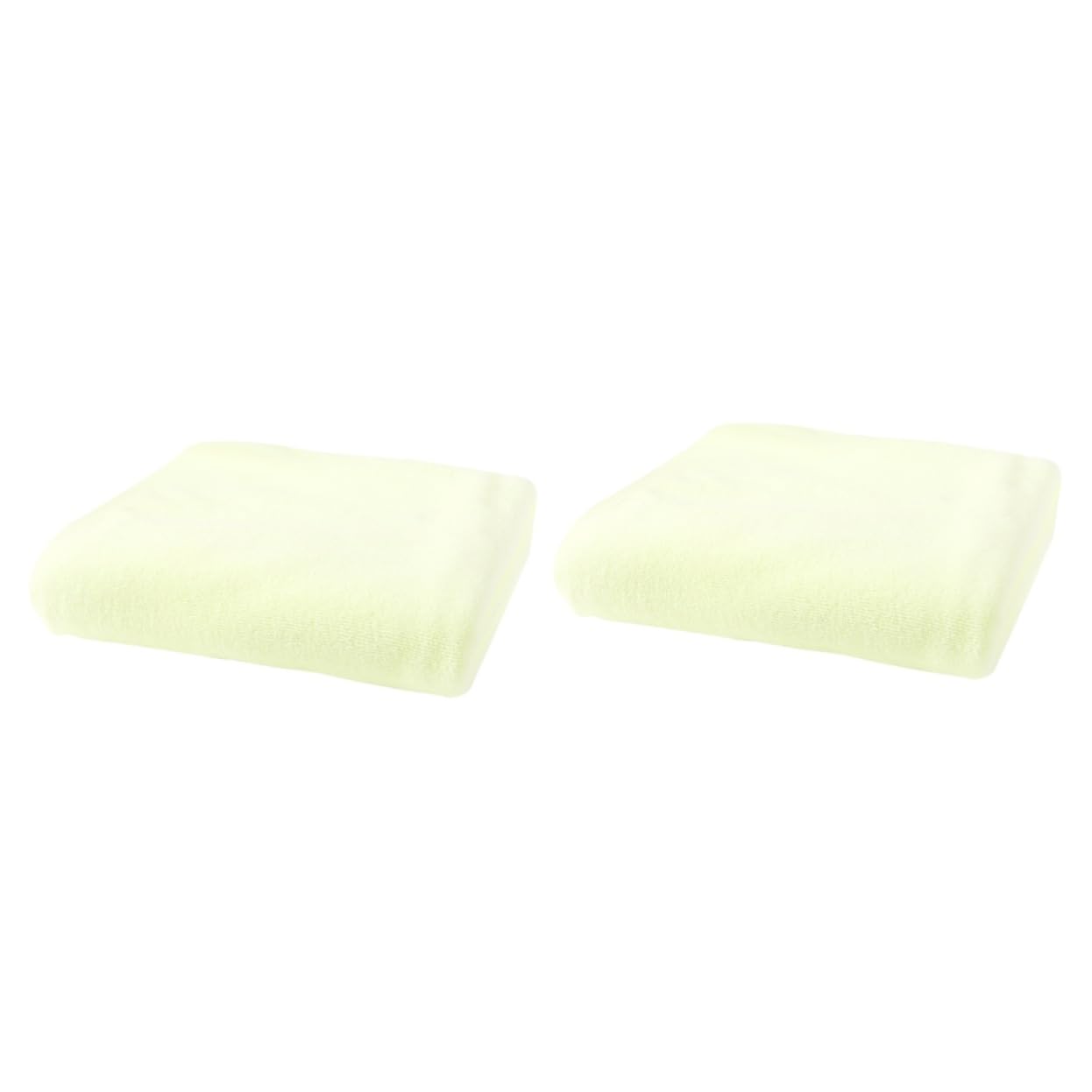 Unomor 2pcs Large Quick Dry Bath Towel for Spa Beach Swimming Camping Soft Light Yellow Shower Towel Absorbent and Skin-Safe Design