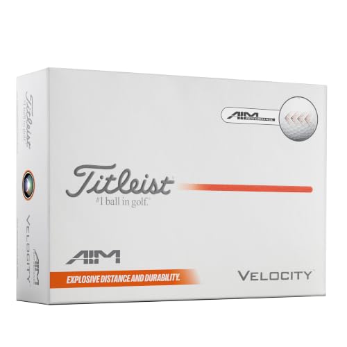 Balles golf Titleist Velocity AIM alignement blanc (douzaine)